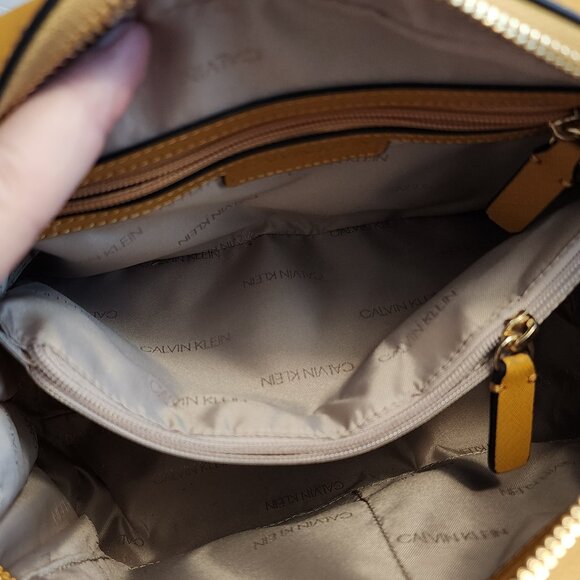 Calvin Klein Mustard Colored Satchel Purse - Picture 7 of 10